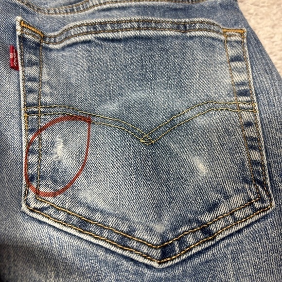 Levi's Jeans Mens 33 x 32 514 Straight Fit Light Wash Casual Denim Work Outdoors - Picture 5 of 5